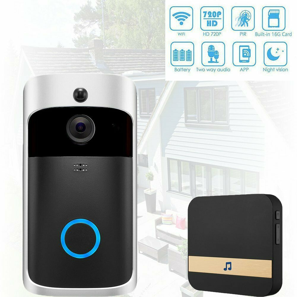 Smart Wireless WiFi Ring Doorbell Phone Door Ring Intercom Security Camera  Bell